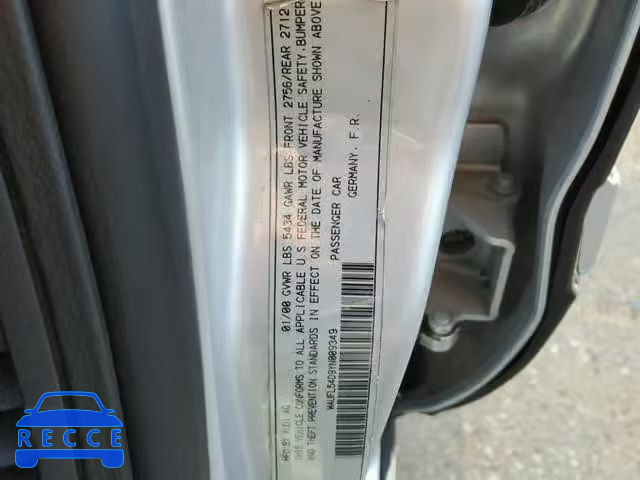 2000 AUDI A8 QUATTRO WAUFL54D9YN009349 зображення 9