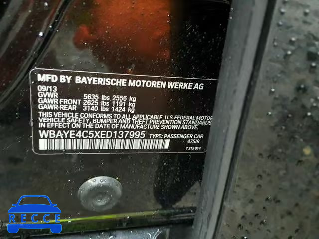 2014 BMW 740 LI WBAYE4C5XED137995 зображення 9