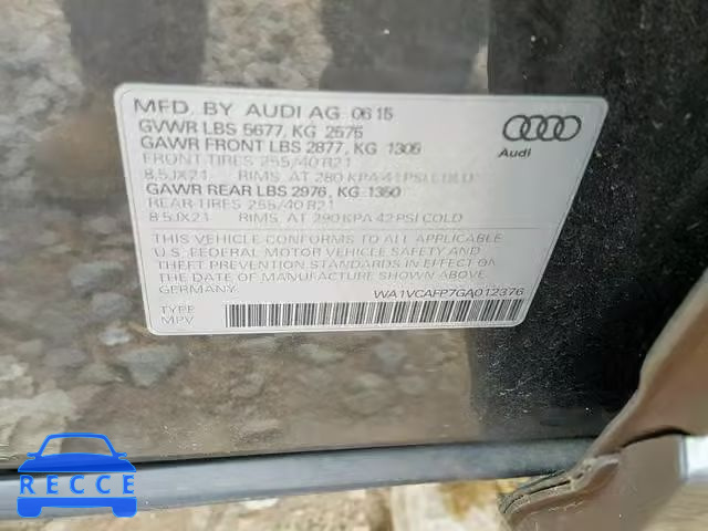 2016 AUDI SQ5 PRESTI WA1VCAFP7GA012376 image 9