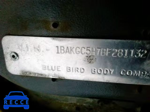 2011 BLUE BIRD SCHOOL BUS 1BAKGC5H7BF281132 image 9