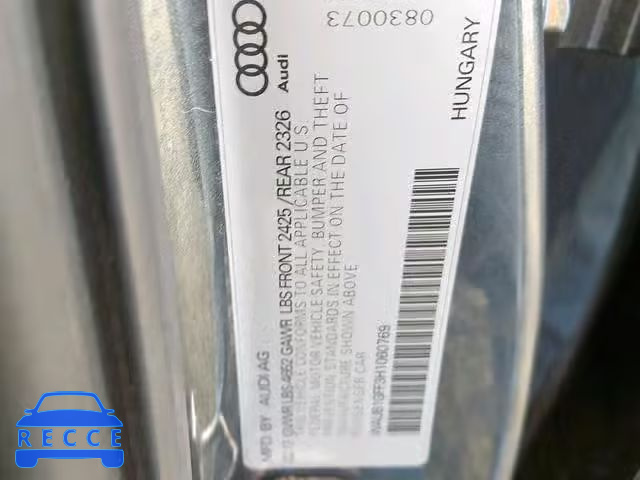 2017 AUDI S3 PREMIUM WAUB1GFF3H1060769 image 9