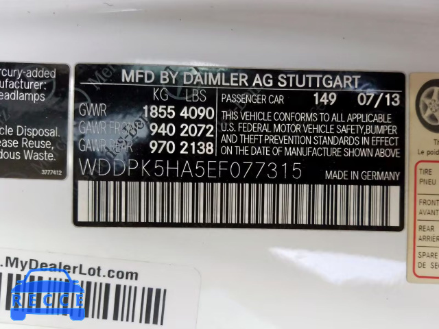 2014 MERCEDES-BENZ SLK 350 WDDPK5HA5EF077315 image 9