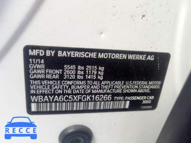 2015 BMW 740 I WBAYA6C5XFGK16266 image 9