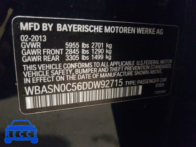 2013 BMW 550 IGT WBASN0C56DDW92715 зображення 9