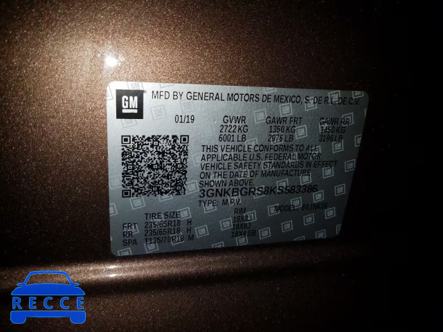 2019 CHEVROLET BLAZER 2LT 3GNKBGRS8KS583386 image 9