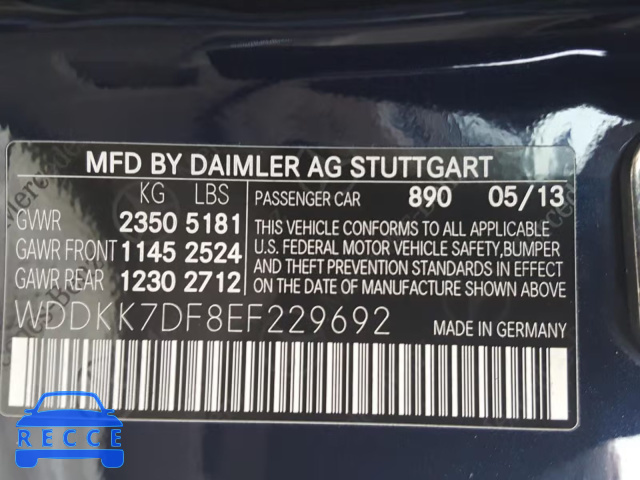 2014 MERCEDES-BENZ E 550 WDDKK7DF8EF229692 Bild 9