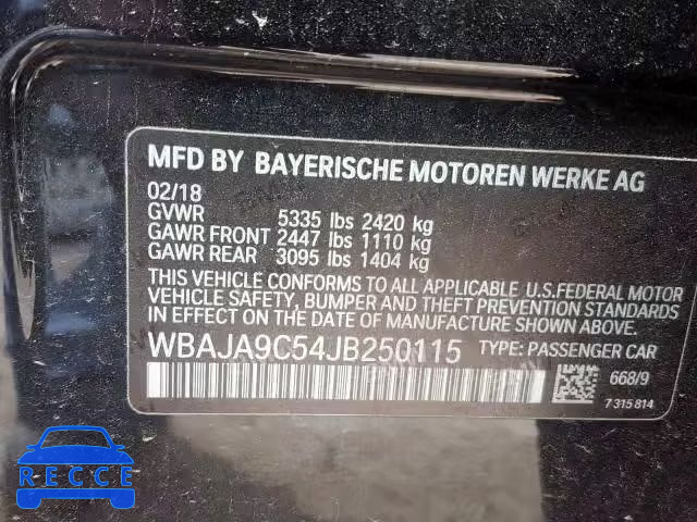 2018 BMW 530E WBAJA9C54JB250115 image 9