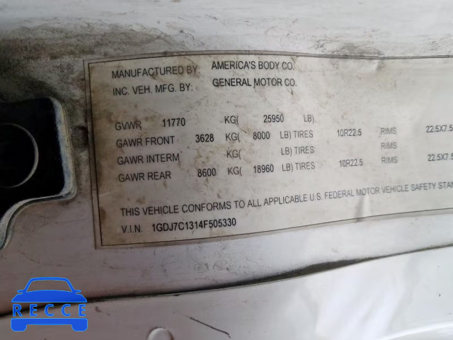 2004 GMC C7500 C7C0 1GDJ7C1314F505330 image 9