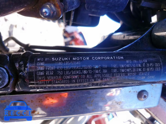 2004 SUZUKI VL1500 JS1VY51A142102222 зображення 9