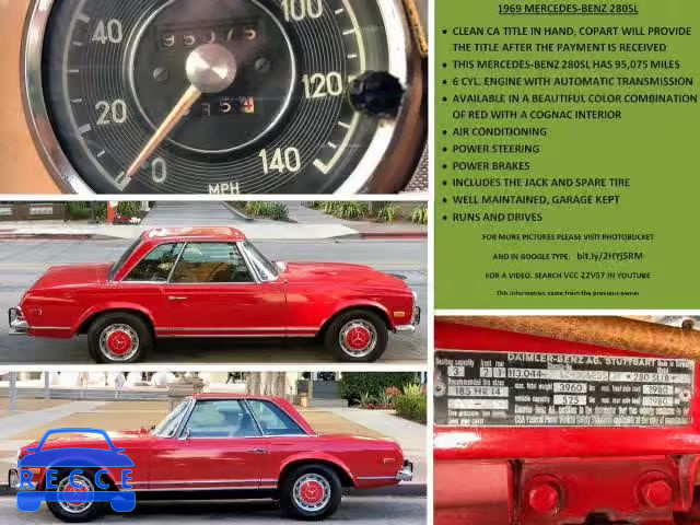 1969 MERCEDES-BENZ 280SL 11304412006255 Bild 9