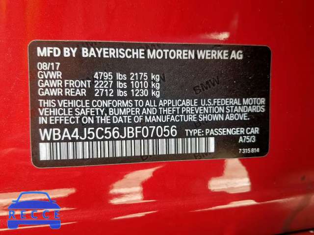 2018 BMW 440I GRAN WBA4J5C56JBF07056 зображення 9