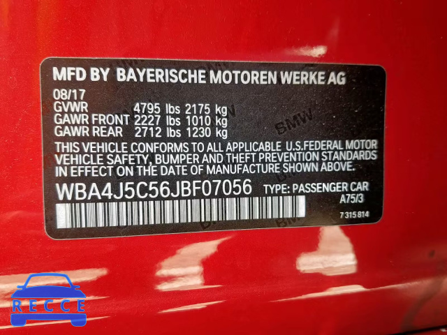 2018 BMW 440I GRAN WBA4J5C56JBF07056 image 9