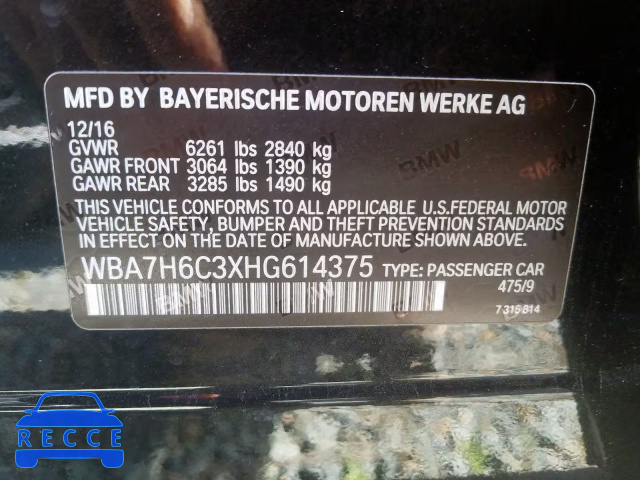 2017 BMW M760 XI WBA7H6C3XHG614375 Bild 9