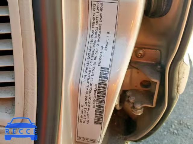 1999 AUDI A8 QUATTRO WAUBG34D0XN002781 image 9