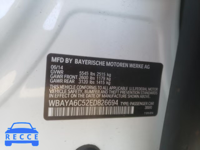 2014 BMW 740 I WBAYA6C52ED826694 зображення 9