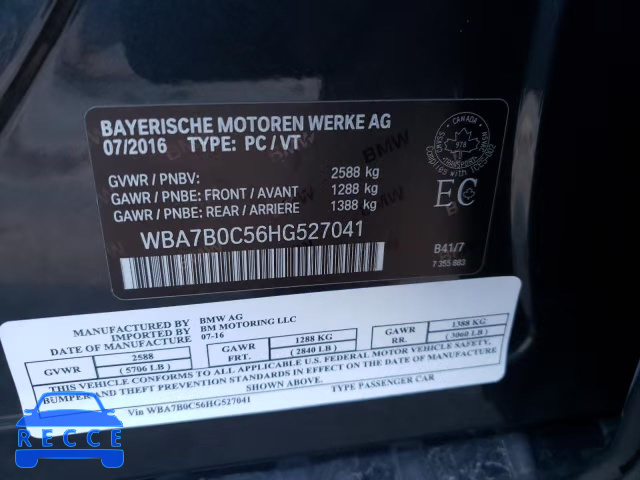 2017 BMW 750 XI WBA7B0C56HG527041 image 9