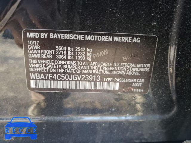 2018 BMW 740 XI WBA7E4C50JGV23913 image 9
