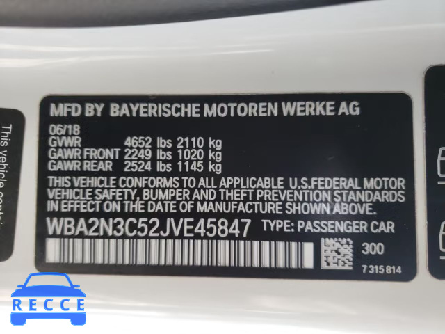 2018 BMW M240XI WBA2N3C52JVE45847 image 9