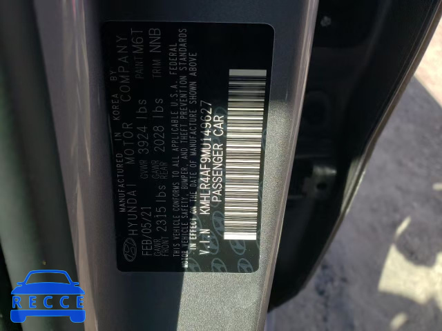2021 HYUNDAI ELANTRA N KMHLR4AF9MU149627 image 9