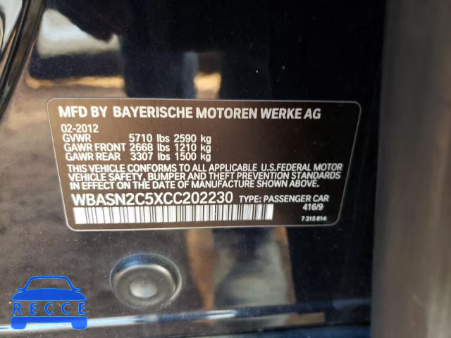 2012 BMW 535 IGT WBASN2C5XCC202230 Bild 9