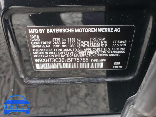 2017 BMW X1 WBXHT3C36H5F75788 Bild 9