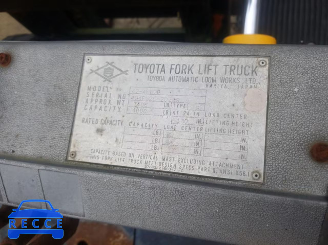 2000 TOYOTA FORKLIFT 404FG2520399 image 9