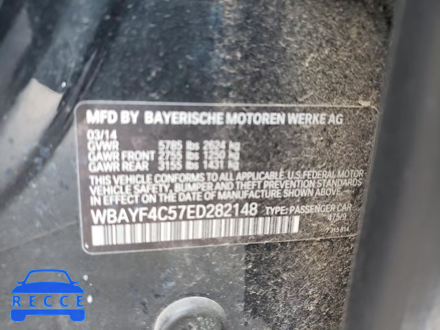 2014 BMW 740 LXI WBAYF4C57ED282148 зображення 12
