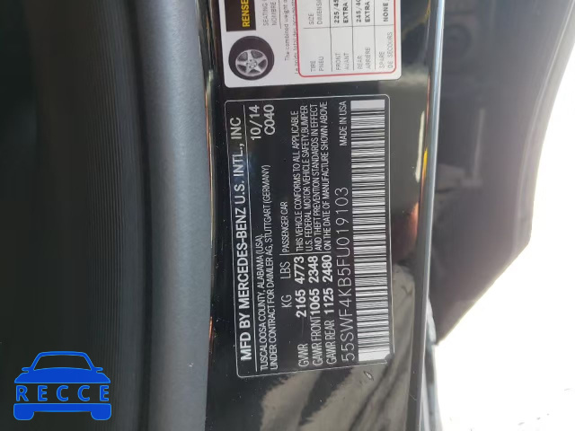 2015 MERCEDES-BENZ C CLASS 55SWF4KB5FU019103 image 9