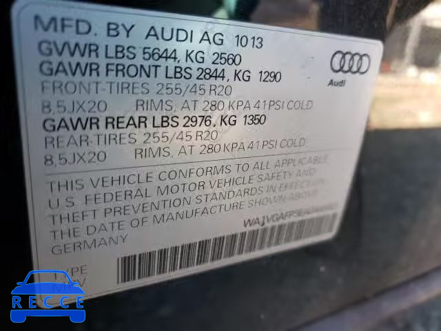 2014 AUDI SQ5 PRESTI WA1VGAFP3EA044663 зображення 9