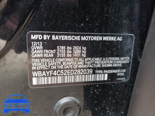 2014 BMW 740 LXI WBAYF4C52ED282039 image 11