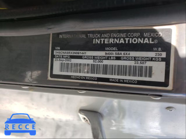 2003 INTERNATIONAL 9400 9400I 3HSCNASRX3N061441 Bild 9