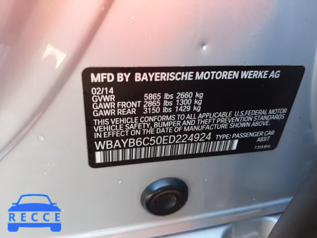 2014 BMW 750I XDRIV WBAYB6C50ED224924 image 9