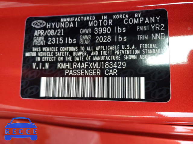 2021 HYUNDAI ELANTRA N KMHLR4AFXMU183429 image 9