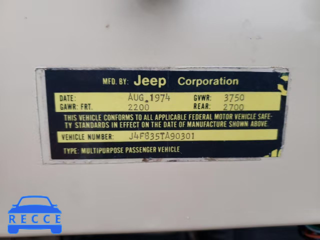 1974 JEEP CJ5 J4F835TA90301 image 9