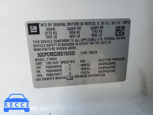 2014 CHEVROLET SILVERADO2 3GCPCREC8EG193322 image 12