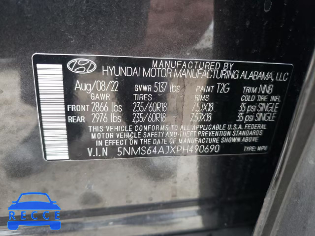 2023 HYUNDAI SANTA FE X 5NMS64AJXPH490690 зображення 12