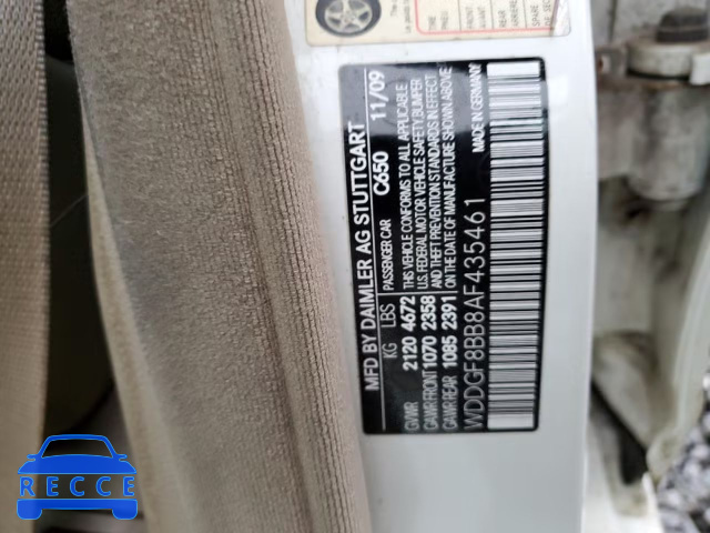 2010 MERCEDES-BENZ 300-CLASS WDDGF8BB8AF435461 зображення 11
