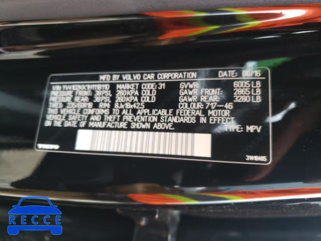 2017 VOLVO XC90 T5 YV4102KK1H1118110 image 9