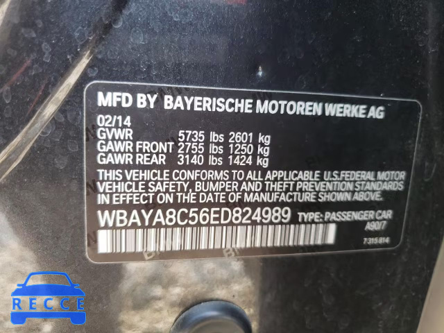 2014 BMW 750 I WBAYA8C56ED824989 image 12