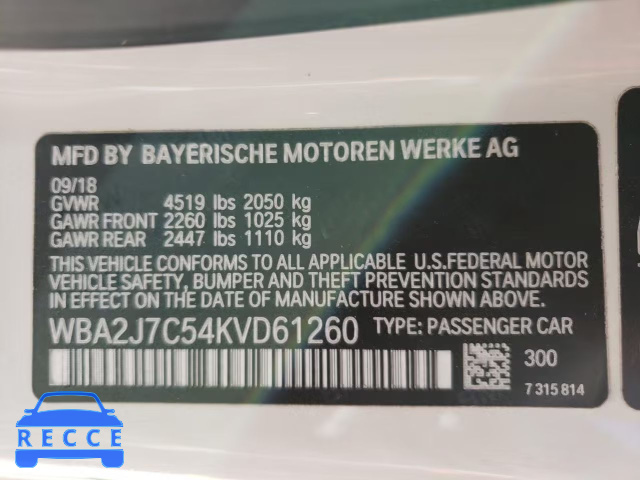 2019 BMW M240XI WBA2J7C54KVD61260 зображення 11