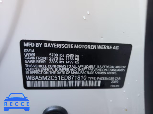 2014 BMW 535 IGT WBA5M2C51ED871810 image 9