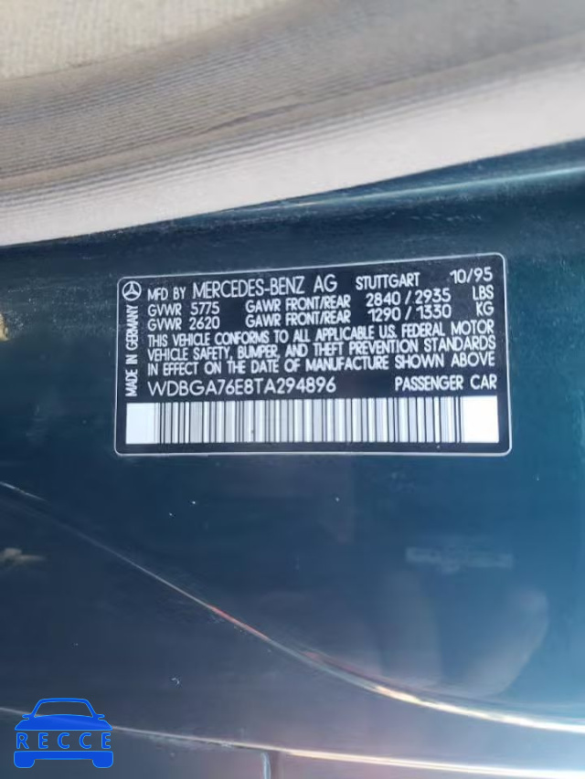 1996 MERCEDES-BENZ S 600 WDBGA76E8TA294896 image 11