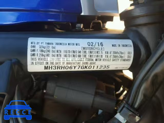 2016 YAMAHA YZFR3 MH3RH06Y7GK011235 зображення 9