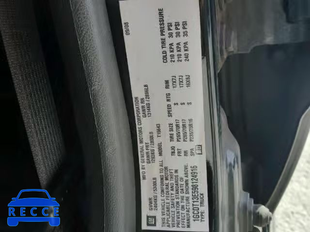 2009 CHEVROLET COLORADO 1GCDT13E598124916 image 9