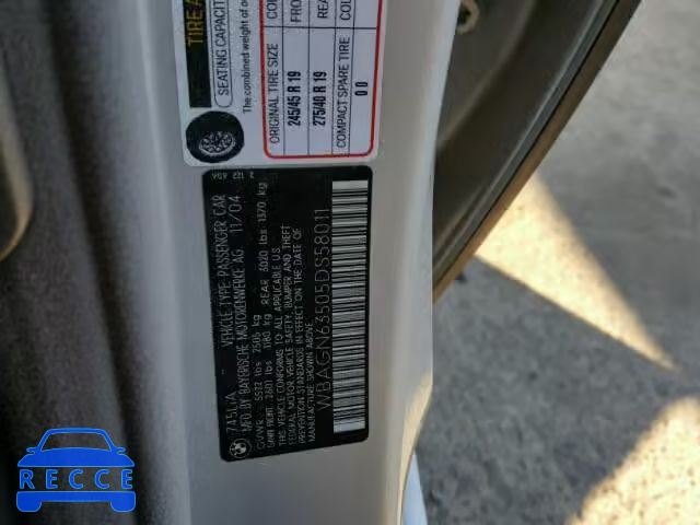 2005 BMW 745LI WBAGN63505DS58011 image 9