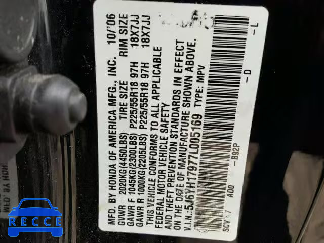 2007 HONDA ELEMENT SC 5J6YH17977L005169 image 9