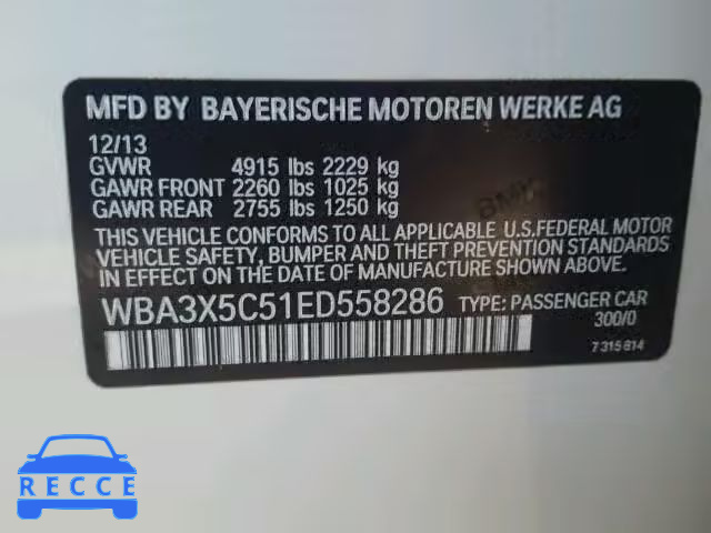 2014 BMW 328XI GT WBA3X5C51ED558286 зображення 9