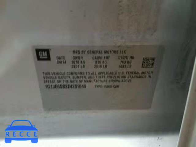 2014 CHEVROLET SONIC LTZ 1G1JE6SB2E4201849 image 9