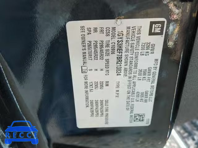 2011 CADILLAC ESCALADE E 1GYS3HEF7BR213824 image 9