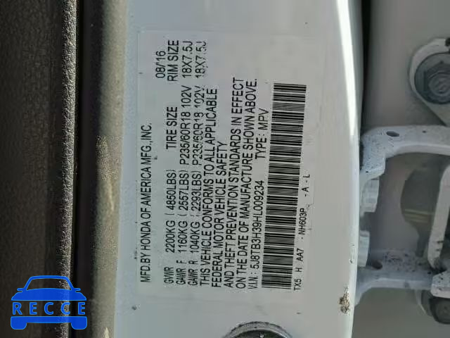 2017 ACURA RDX 5J8TB3H39HL009234 image 9